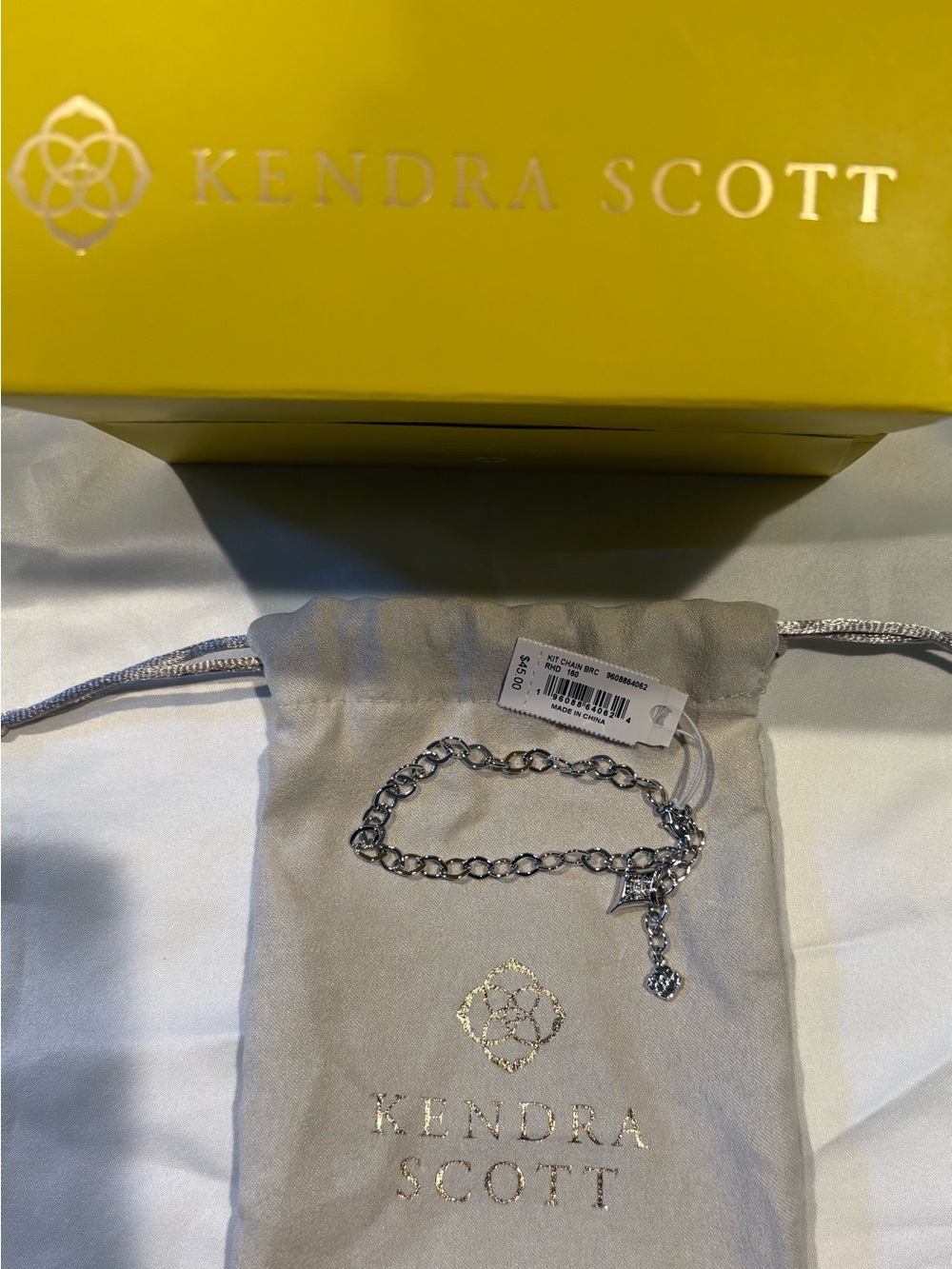 Kendra Scott Silver Link Bracelet with Charm